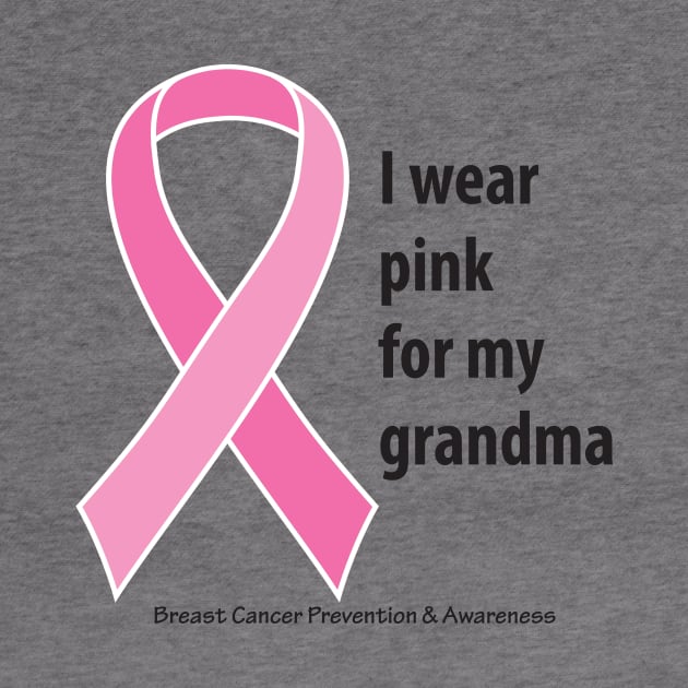 Breast cancer ribbon for grandma, with black type by Just Winging It Designs